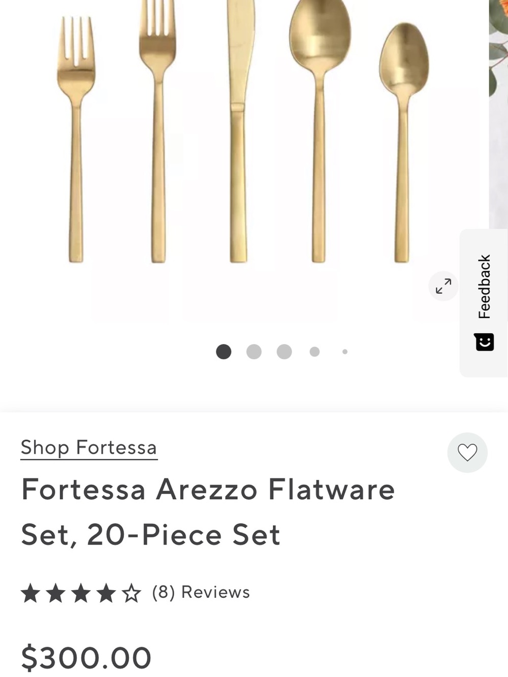Brand New Fortessa Arezzo Flatware Set, 20-Piece Set